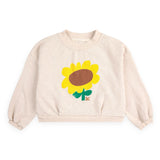 Bobo Choses Sunflower Cropped Sweatshirt & Shorts Set ~ Off White