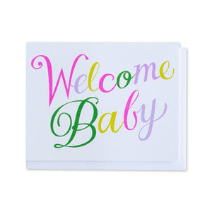 Banquet Workshop Baby Card ~ Welcome Baby Cursive