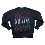 Rowdy Sprout Nirvana Smiley Crewneck Sweatshirt ~ Washed Black