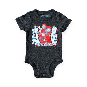 Rowdy Sprout Run DMC s/s Onesie ~ Tri Black