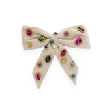 Bari Lynn Velvet Jeweled Bow Clip