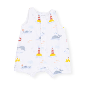 Angel Dear Sleeveless Muslin Shortie Romper ~ Take Me to the Sea