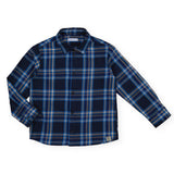 Mayoral Boys l/s Plaid Shirt ~ Cerulean/Navy