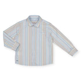 Mayoral Boys Striped Oxford Button Down Shirt ~ Light Blue/Multi