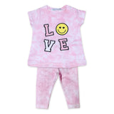 Little Mish Baby A-line Tie Dye Love Top & Leggings Set ~ Pink