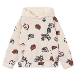 Mayoral Boys Moto Print Hoodie ~ Light Khaki