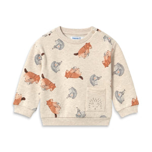 Mayoral Baby Boy Forest Animals Print Sweatshirt & Sweatpants Set ~ Tofu