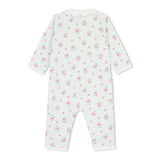 Petit Bateau l/s Striped Floral Print Romper w/ Scalloped Collar ~ Multi