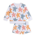 Stella McCartney Baby Girl Starfish Print Sweatshirt & Shorts Set ~ White Multi