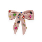 Bari Lynn Velvet Jeweled Bow Clip