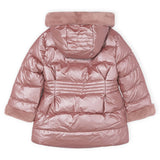 Mayoral Girls Metallic Faux Fur Puffer Coat ~ Crystal