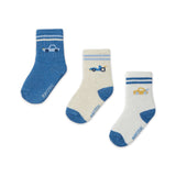 Mayoral Baby Boy Cars Striped Socks 3 Pack ~ Indigo