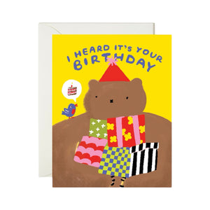 Karen Schipper Birthday Card ~ Birdie Bear