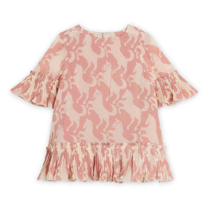 Stella McCartney Baby Girl Horses Print Ruffle Dress w/ Bloomers ~ Pink