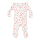 Angel Dear 2 Way Zipper Frill Sleeve Ribbed Footie ~ Little Peaches