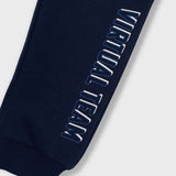 Mayoral Boys Bi-material Zip Hoodie & Sweatpants Set ~ Blue