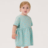 Bobo Choses Baby Daisy Mosaic Woven Dress ~ Light Blue