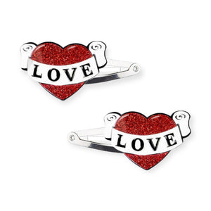 Lilies & Roses Vintage Heart Snap Clips