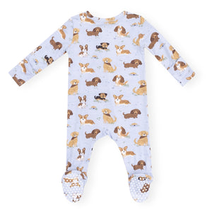 Angel Dear 2 Way Zipper Footie ~ Best Friend Dogs Blue