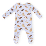 Angel Dear 2 Way Zipper Footie ~ Best Friend Dogs Blue