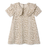 Rylee + Cru Girls Denim Mini Dress w/ Collar ~ Leopard/Natural