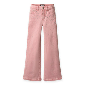 Molo Asta Flared Denim Pants 7-12 ~ Blush Rhinestone