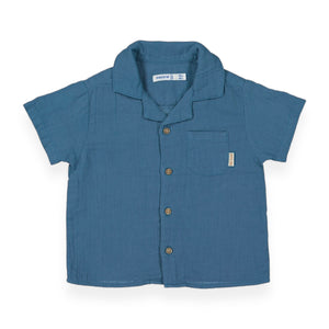Mayoral Baby Boy s/s Woven Gauze Shirt ~ Blue