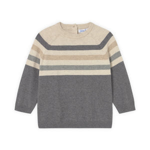 Mayoral Baby Boy Colorblock Stripe Knit Sweater ~ Graphite