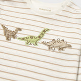 Mayoral Baby Boy Dinos l/s Striped T-Shirt ~ Cream/Mole