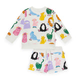 Stella McCartney Baby Cats Sweatshirt & Shorts Set ~ White