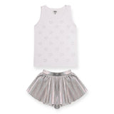 MIA New York Love Tank & Pleated Skort Set ~ White Hearts