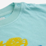 Bobo Choses Baby Sweatshirt ~ Happy Mask/Light Blue