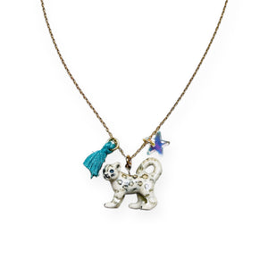 Sadie's Moon Critters Necklace ~ Sandy Snow Leopard