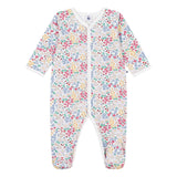 Petit Bateau Front Snap Floral Print Footie ~ Multi