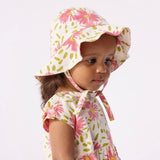 Petit Bateau Baby Big Flower Print Sun Hat ~ White Multi
