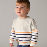 Mayoral Baby Boy Knit Sweater w/ Stripes ~ Oat