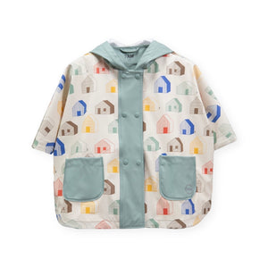 7am Rainwear Rain Poncho ~ Houses Teal