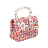 Petite Hailey Flower Tweed Handbag