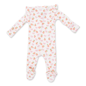Angel Dear 2 Way Zipper Frill Sleeve Ribbed Footie ~ Little Peaches