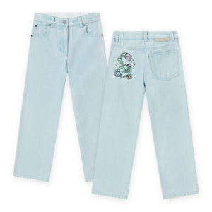Stella McCartney Girls Jeans w/ Embroidery 7-12 ~ Blue