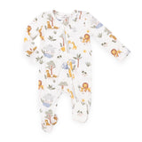 Angel Dear 2 Way Zipper Footie ~ Painted Safari Animals