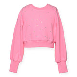 Hannah Banana Rhinestone Embellished Sweatshirt & Pleated Skirt Set 7-12 ~ Hot Pink