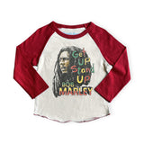 Rowdy Sprout Baby Bob Marley Get Up Raglan l/s Tee ~ White/Red