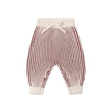 Quincy Mae Relaxed Chunky Knit Sweater & Pants Set ~ Black Cherry Stripe