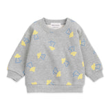 Bobo Choses Baby Pixel Abduction Print Sweatshirt & Sweatpants Set ~ Light Heather Grey