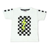 Mish Boys Check Bolt Tee ~ White