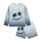 Molo Baby Nemo l/s Rashgaurd & Newton Swim Trunks Set ~ Baby Palm Smile