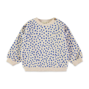 Babyclic Animal Print Sweatshirt & Pants Set ~ Ecru/Blue