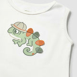 Mayoral Baby Boy Chameleon Tank Top & Swim Trunks w/ Bucket Hat Set ~ Natural/Clay