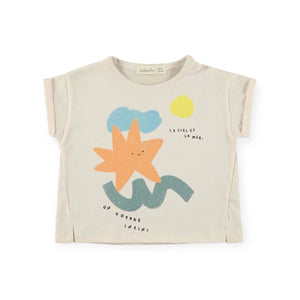 Babyclic T-Shirt & Drawstring Shorts Set ~ Voyage Orange/Blue Stripe